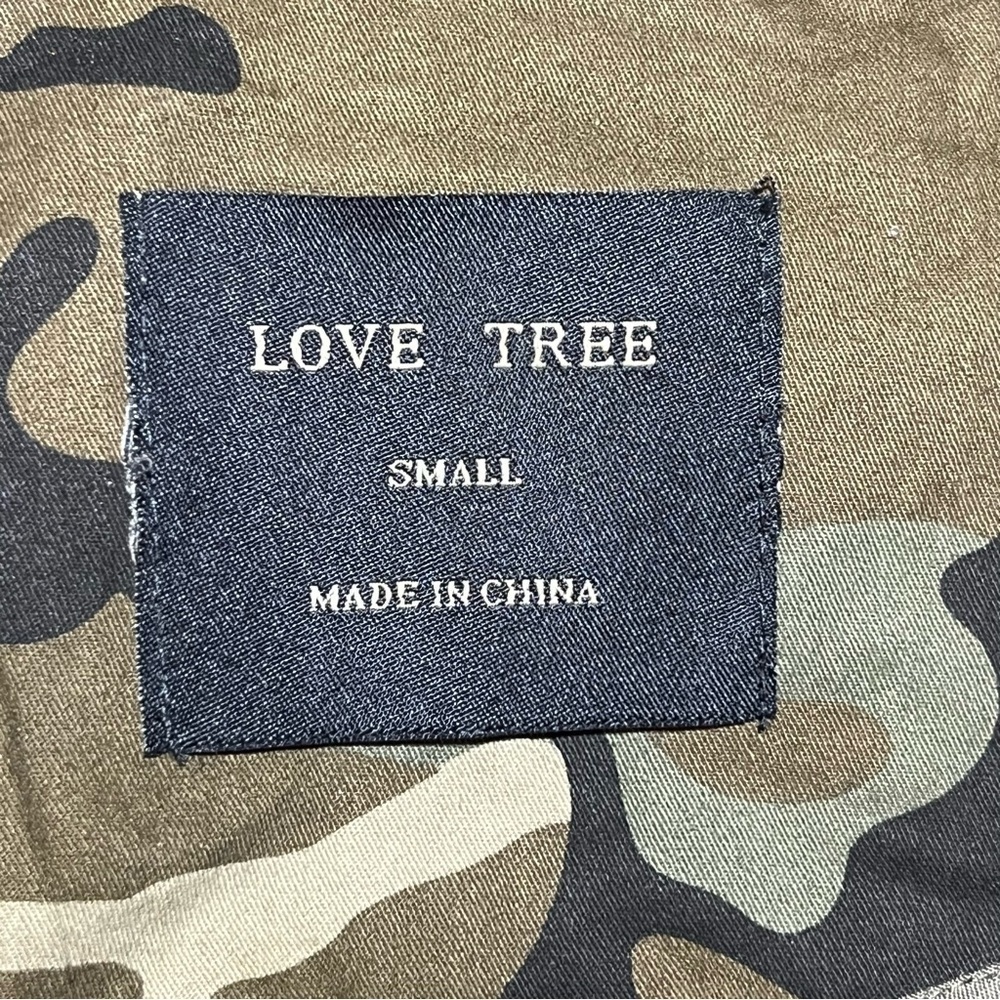 Love Tree Camo Military Jacket Womens Small Full Zip Mock Neck Army Utility - Picture 6 of 14